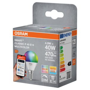 Osram Smart+ Matter LED-lampa E14 RGBW 4,9 W