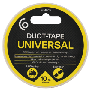 Vevtape, hvit sølvtape, 50 mm x 10 m