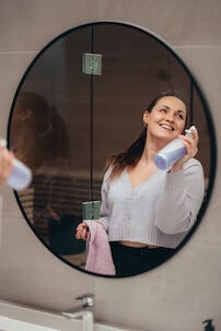 Sini baderomsrengjøring sprayflaske og 2 tabs, startsett