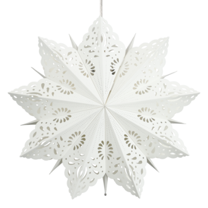 Adventsstjärna spetsmönster vit, 50 cm, Northlight