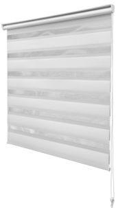 Rullgardin Dag & Natt, skruvfri med kulkedja, vit