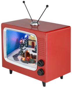 Juleby, tv med lys og musikk