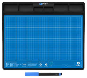 iFixit FixMat Magneettimatto, jossa lajittelulokerikko