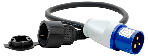 Overgangskabel CEE 230 V til Schuko, 0,5 m, Gelia