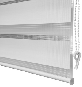 Rullgardin Dag & Natt, skruvfri med kulkedja, vit