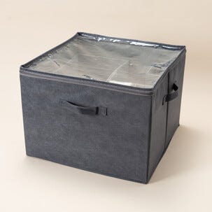 Skohylle i tekstil med justerbare rom, 44,5x44,5x32 cm