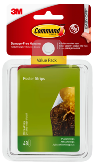 Command Value Pack självhäftande affischstrips, 48-pack