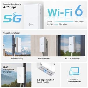 TP-Link Archer NX500-Outdoor 5G-router WiFi 6 utomhus AX3000