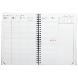Veckokalender 2027 A5, spiralbunden