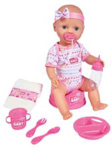 New Born Baby med tilbehør