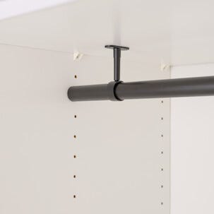 Putkenkannatin 25 mm:n vaatetangolle, avoin pääty, 2 kpl