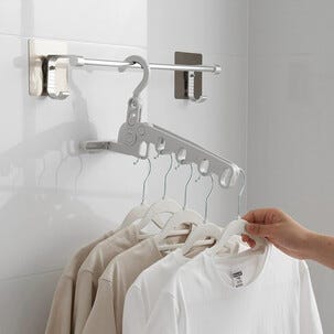 Vikbar klädhängare, hopfällbar resegalge, vit