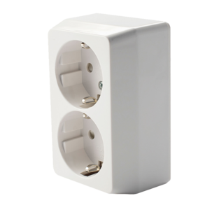 Cotech 2-vägs utanpåliggande vägguttag jordat