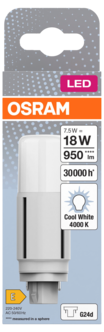 Kompaktlysrør LED G24d 7,5 W kaldhvit, Osram