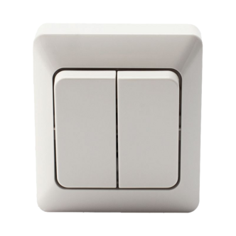 Cotech utanpåliggande strömbrytare kron/dubbeltrapp