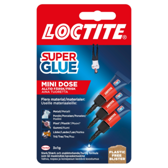 Loctite Super Glue Mini Trio Pikaliima, 3 x 1 gramma