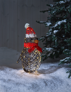 Pingviini LED-valaistuksella, 51 cm, sisälle/ulos