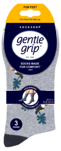 SockShop Gentle Grip sokker. 39–45, 3-pakning