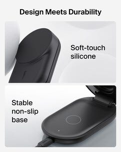 Belkin UltraCharge 3 in 1 vikbar Qi2-laddare, 25W