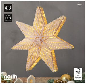Adventsstjärna rotting metall FSC 43 cm Northlight