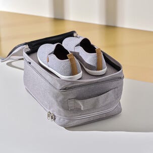 Skokub, skopåse resa, för 3 par skor, grå