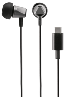 In ear-hörlurar med mikrofon, USB-C, svarta