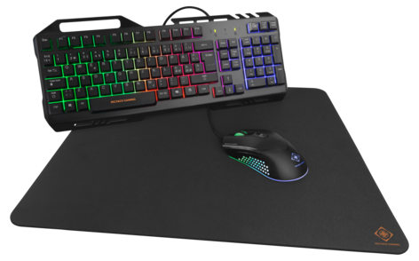 Deltaco 3-i-1 gamingsett med tastatur, mus og musematte