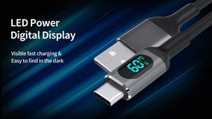 USB-A–USB-C-kaapeli, jossa näyttö, 60 W, 1 m