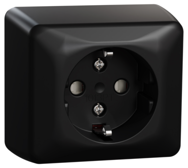 ELKO RS enkel stikkontakt påvegg, svart