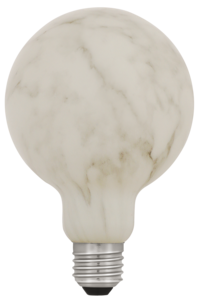 Dekorpære i marmordesign, LED, E27, varmhvit