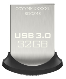 SanDisk Ultra Fit Flash Drive USB-minne USB 3.0 32 GB