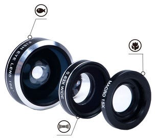 Linser til mobilkamera, 3-i-1