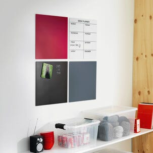 Naga magnetisk ukeplanlegger glasstavle hvit 45x45 cm