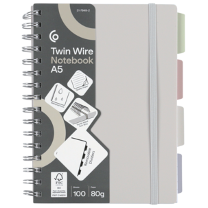 Vihko vaaleanharmaa 4 välilehteä, FSC-merkitty