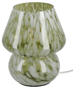 Northlight Lindy liten bordslampa i glas, 18 cm