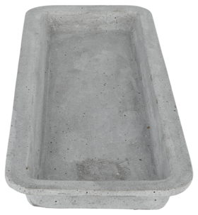 Ljusfat, avlångt för blockljus, betong, 35 cm