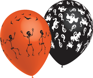 Halloweenballonger Spöken, skelett och fladdermöss
