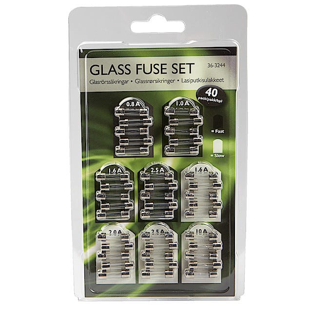 Glasrörssäkringssats 5x20 mm | Clas Ohlson Säkringshållare 5x20 mm | Clas Ohlson