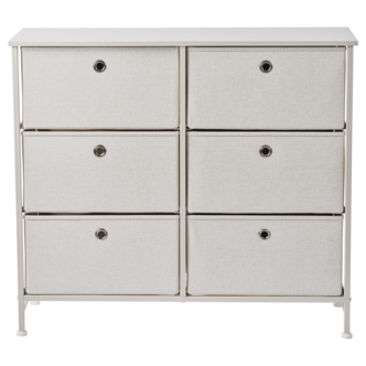 Kommode med 6 skuffer, beige, 88,5 x 30 x 77,3 cm