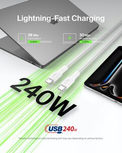 Belkin BoostCharge Pro Braided flettet USB-C-kabel 240W, svart