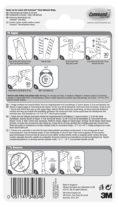 Command Small Itsekiinnittyvä koukku, läpinäkyvä, 2 kpl
