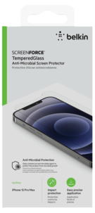 Skärmskydd iPhone 12 Pro Max, Belkin Tempered Glass Anti-Microbial