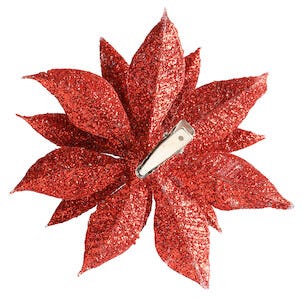 Julgranspynt blommor med clips, 4-pack