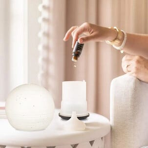 Duftspreder med lys, globe, 100 ml