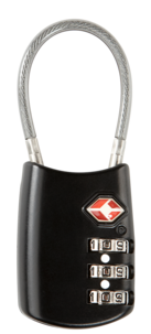 Kombinationshänglås TSA med vajerbygel, Asaklitt