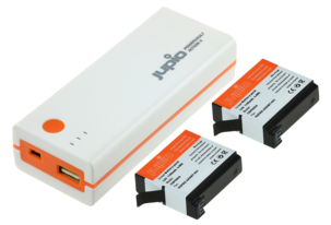Batteriladdare inkl. batterier till GoPro, Jupio Powervault Action 4 JPV0100