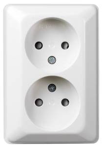 Elko RS dobbel stikkontakt påvegg, Nordic renhvit