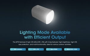 Nitecore AP10 ultrakompakt, oppladbar luftpumpe med LED