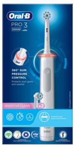 Oral-B PRO3 3300W Sähköhammasharja Sensitive Clean, 3 harjaustilaa