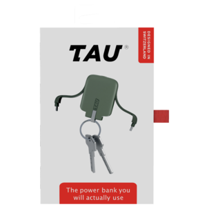 Rolling Square Tau powerbank, nyckelring, 1400 mAh